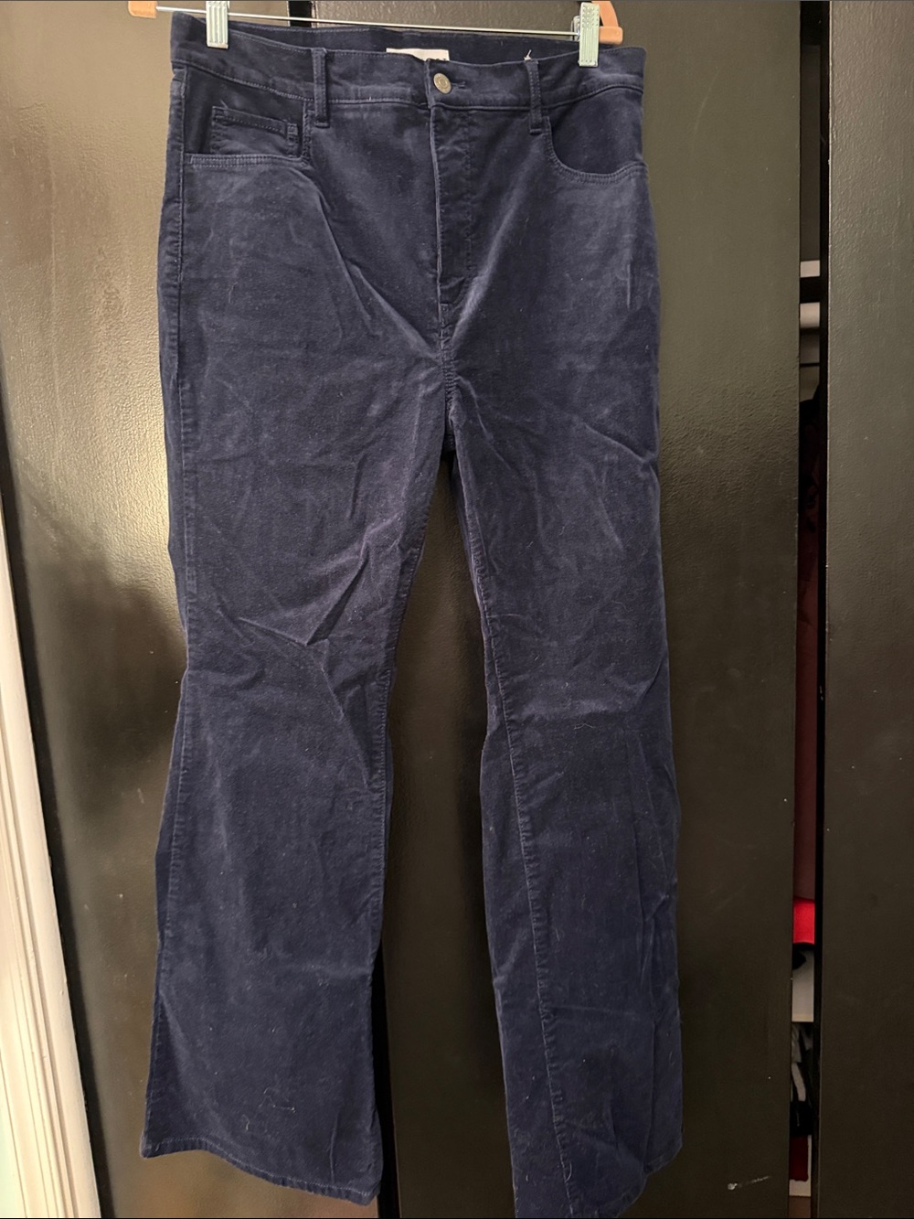 LOFT Navy Corduroy Flare Pants